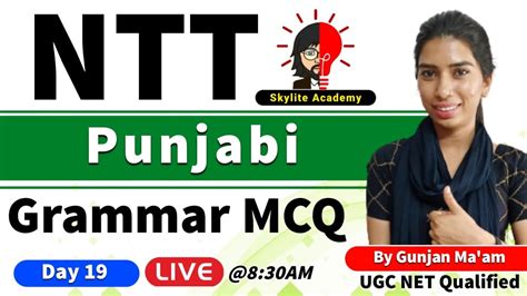 NTT 8393 Punjabi Grammar MCQs 19 Skylite Academy YouTube