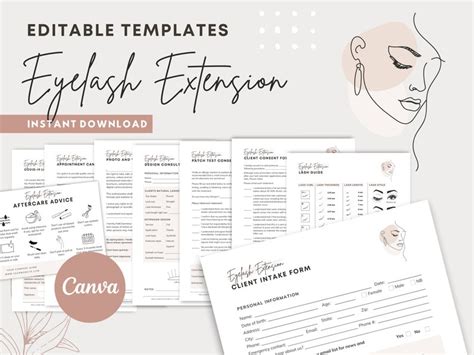 Eyelash Extension Forms Editable Lash Consent Template Lash Etsy