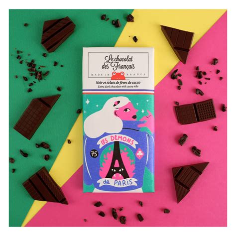 TABLETTE 80GR LE CHOCOLAT DES FRANÇAIS PERFECTO NOIR FÈVES DE