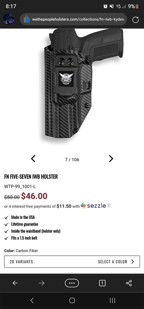 Iwb Holster Recommendations For Fn Five Seven Mkii Left Hand Draw I Do Own A Safariland Drop