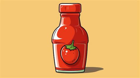 Una Botella De Salsa De Tomate Con Un Tomate En La Parte Superior