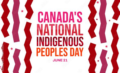 ภาพประกอบสต็อก Canada's national indigenous peoples day background with colorful design and ...