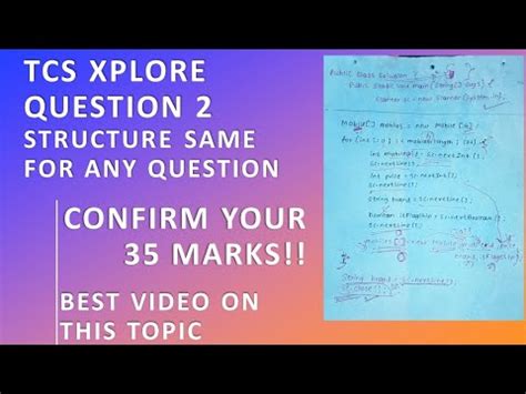 TCS XPLORE QUESTION 2 35 MARKS APPLICABLE FOR ANY QUESTION YouTube