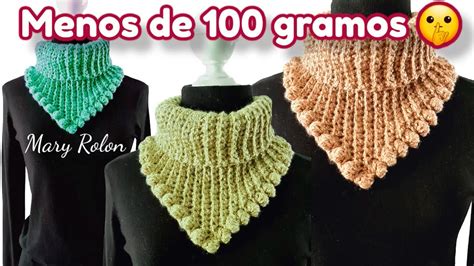 Teji Con Menos De 90 Gramos Elegante Cuello A Crochet YouTube