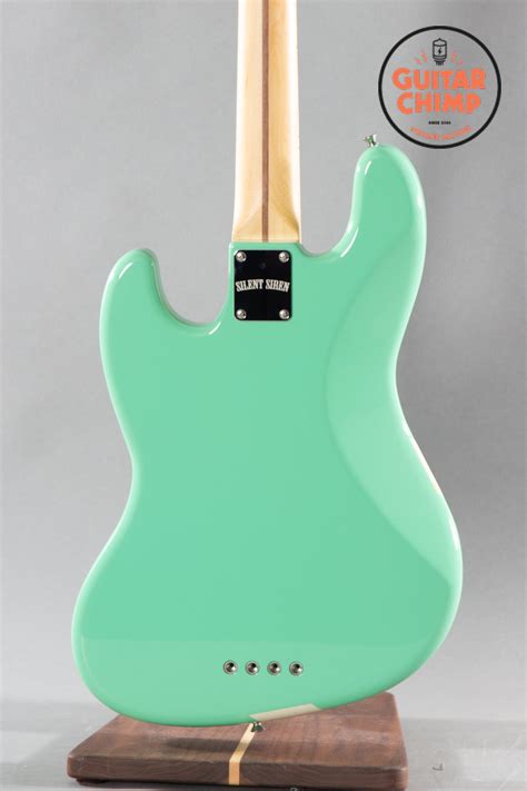 2021 Fender Silent Siren Jazz Bass Maple Surf Green Guitar Chimp