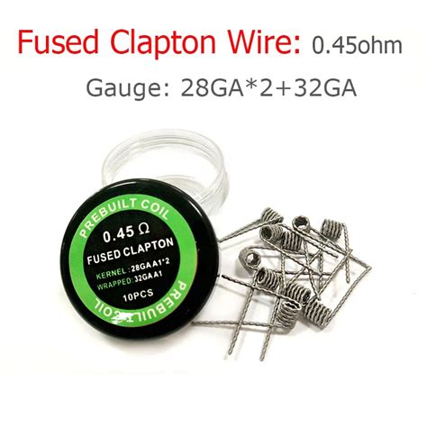 20pcs Fused clapton coil prebuilt clapton coil fused wire twiste coils ...