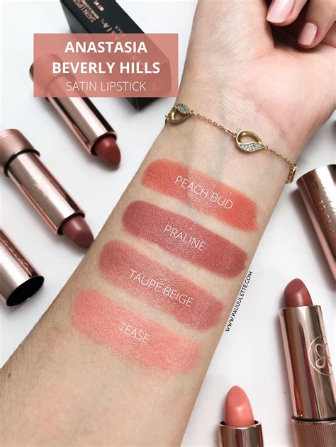 Anastasia Beverly Hills Satin Lipstick Revue Avis And Swatches — Pauuulette Blog Makeup