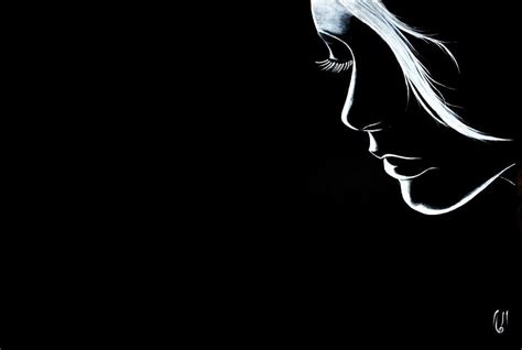 Hd Wallpaper Minimalism Women Face Artwork Black Background