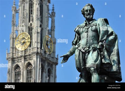 Statue Of The Flemish Baroque Painter Peter Paul Rubens In Front Of The