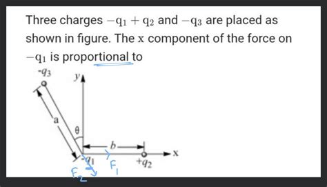 Three Charges −q1 Q2 And −q3 Are Placed As Shown In The Figure The X