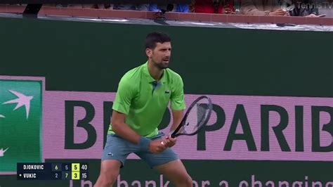 Novak Djokovic Vs Aleksandar Vukic Bnp Paribas Open Indian Wells