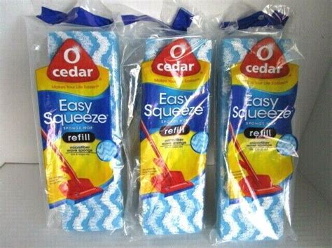 THREE O'Cedar Extra Squeeze Sponge Mop Refill Replacement Mop Heads - D5 - Sponges & Scourers