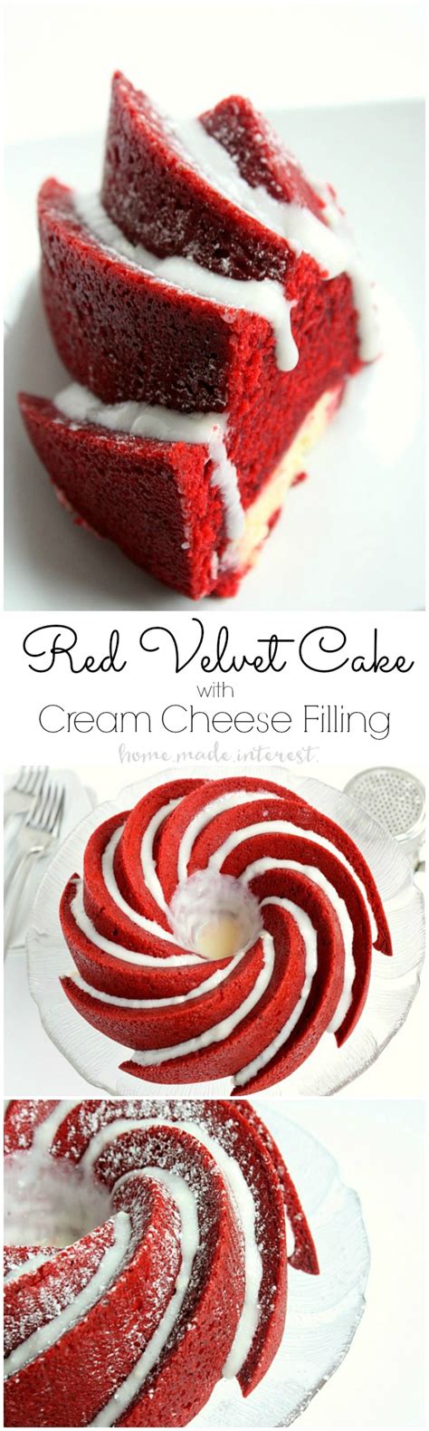 Red Velvet Bundt Cake With Cream Cheese Filling Home Made Interest