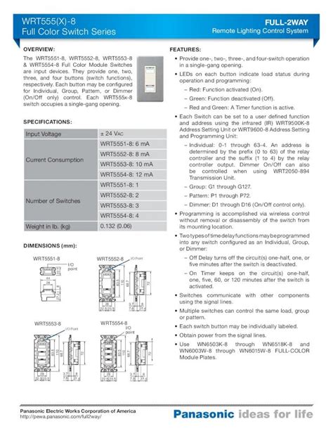 Pdf Wrt X Full Color Switch Series Remote Legacy Pewa