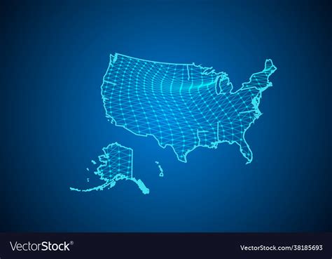 Abstract digital map usa with particles dots Vector Image