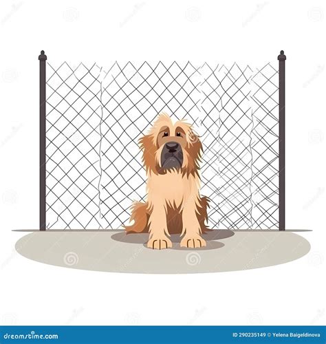 Sad Dog Behind Bars. World Homeless Animals Day. Stock Illustration