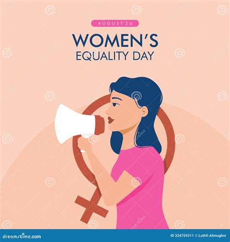 Vector Womens Equality Day Poster Template Stock Illustration