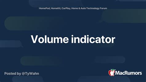 Volume indicator | MacRumors Forums