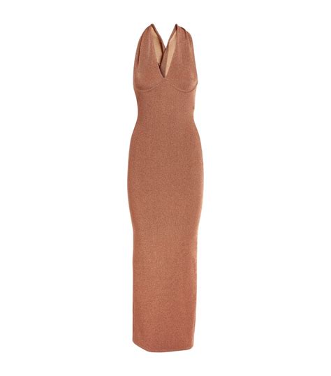 Hervé Léger Halterneck Maxi Dress Harrods US