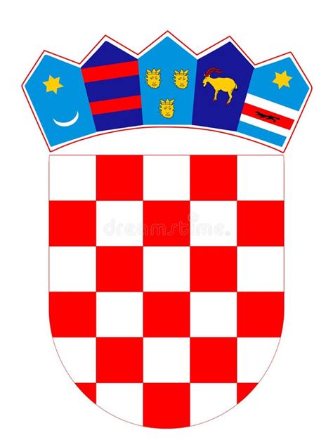 Croatia Coat Of Arms Seal Or National Emblem Isolated On White