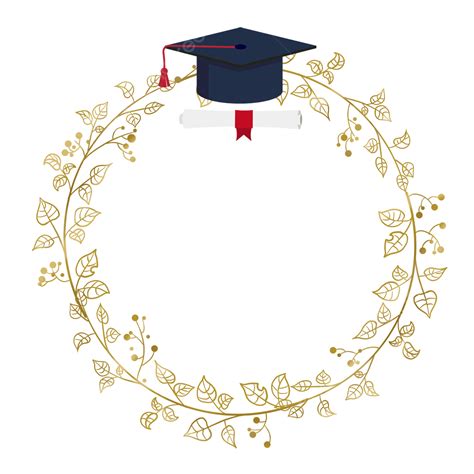 Golden Graduation Cap PNG Image, Graduation Border Graduation Cap ...