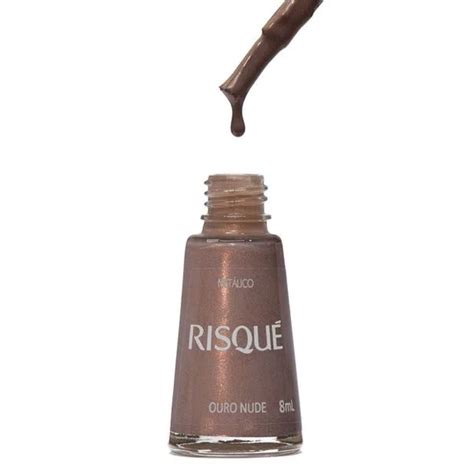 Esmalte Risqu Nude Met Lico Ouro Nude Ml Shopmodelo