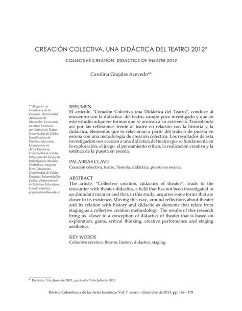 PDF Creación colectiva una didáctica del teatro DOKUMEN TIPS