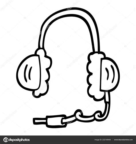 Line Drawing Cartoon Ear Phones Stock Vector By ©lineartestpilot 222149444