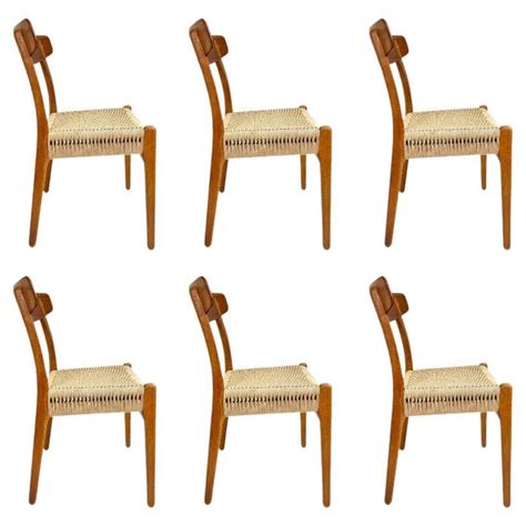 Hans Wegner Ch Dining Chairs Carl Hansen And Son Denmark Set Of