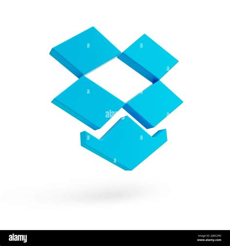 Dropbox Realistic 3d Social Media Logo Floating Isolated On A White