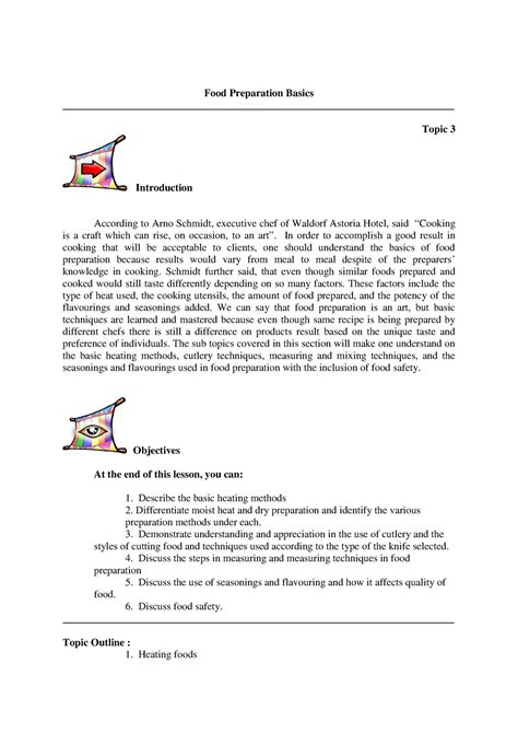 Activity 3docx Food Preparation Basics Food Preparation Basics