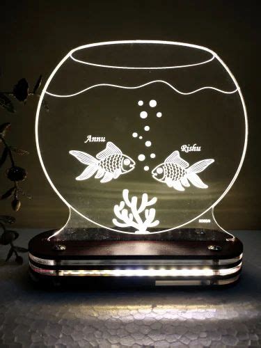 Kosgai Personalized Acrylic Fish Bowl D Illusion Led Night Lamp Unique