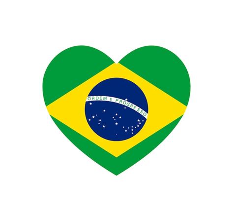 Premium Vector Love Brazil Symbol Heart Shape Brazilian Flag Icon