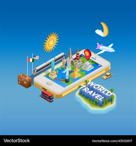 Travel And Landmarks Concept Poster Royalty Free Vector