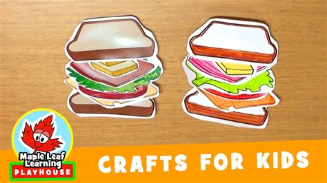 Sandwich Craft For Kids Maple Leaf Learning Playhouse Youtube