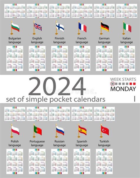 Premium Vector Calendar In French For 2024 The Week Starts On Monday