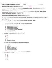 CHM 2210C Exam I Organic Functional Groups Chemical Bonding Course