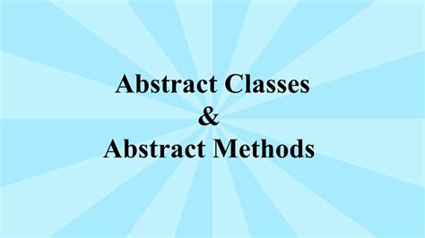 Abstract Class And Methods Part 1 Youtube