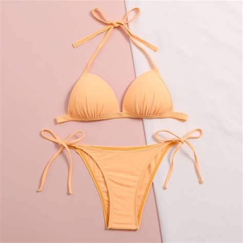 Tponi Women S Bikini Swimsuits Bikinis Elastic Yellow Clearance Womans Purple Bikini Panties S