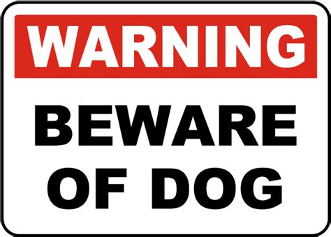 Warning Beware Of Dog Sign - Get 10% Off Now