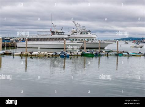 Plymouth Massachusetts Usa September 12 2022 Two Large Boats And Several Tenders Docked In