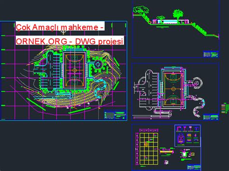 Proje Sitesi Çok Amaçlı Mahkeme Autocad Projesi