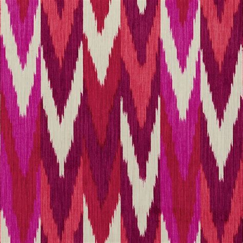 Kashgar Velvet Ikat Ruby And Plum Fabrics Schumacher