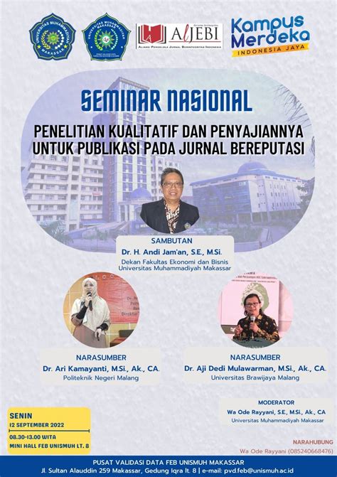 Perkuat Kapasitas Penelitian Dosen Feb Unismuh Gelar Seminar Nasional By Universitas