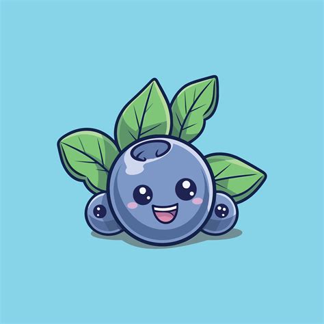 Vector illustration of cute blueberry with a smiling expression 25374923 Vector Art at Vecteezy