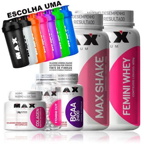 🏷️【tudo Sobre】→ Kit Definição E Ganho De Massa Muscular Max Titanium Feminino