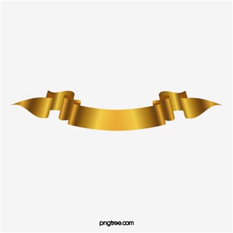 Title ribbon png picture gold ribbon title vector material vector gold ...