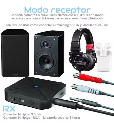 Emisor Transmisor Receptor De Audio Bluetooth Con Bateria Mebuscar