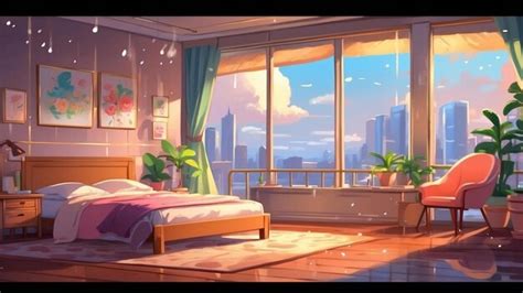 Cozy interior bedroom illustration cartoon its | Premium AI-generated image