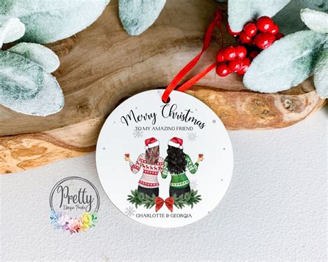 Best Friend Christmas Gift Personalised Friendship Bauble Bestie